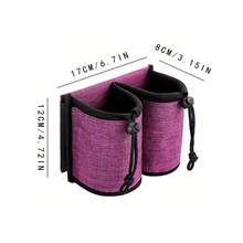 粉色行李箱手柄收纳袋，适用于水瓶、饮料和旅行必需品，适合所有行李箱手柄，1 件旅行收纳袋小行李箱配件家庭巡航必需品旅行包迷你便携式旅行收纳袋便携式假日收纳袋 - 彩色 - 查看 6