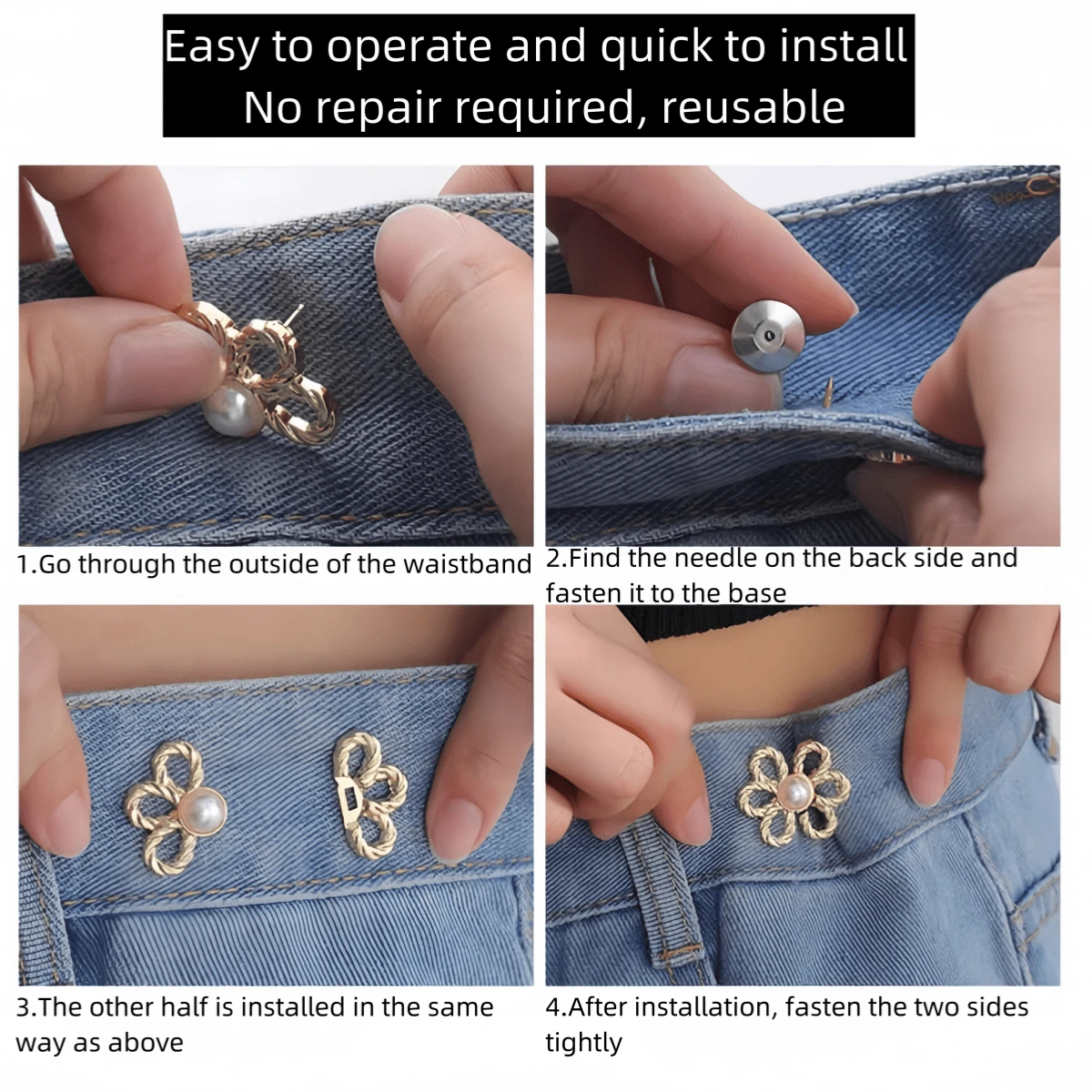 1pc Flower Waistband Tightener Adjustable Waistband Buckle Fashion