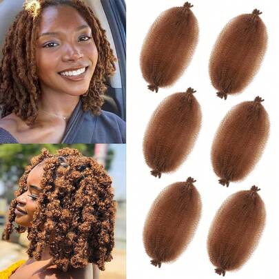 6packs Elastic African Braiding Hair Fluffy Spiral Curly Dreadlocks Hair Extensions