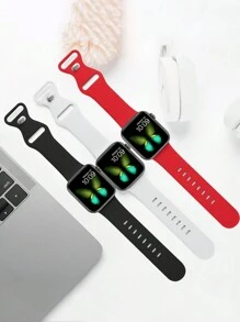 3 件装柔软硅胶运动表带，带蝴蝶扣，可调节防水腕带，兼容 Apple Watch Series Ultra/SE/1-10，38/40/41/42/44/45/46/49 毫米 - 3個顏色 - 查看 3