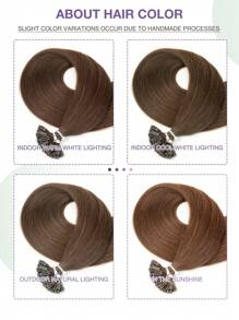 50 sợi tóc nối K-Tip V-Tip, tóc thật, phủ keratin, màu nâu đậm #2, dài 14-22 inch, tóc thẳng K-Tip Keratin, tóc nối V-Tip vô hình, quà tặng Giáng sinh - S2 - Xem 9