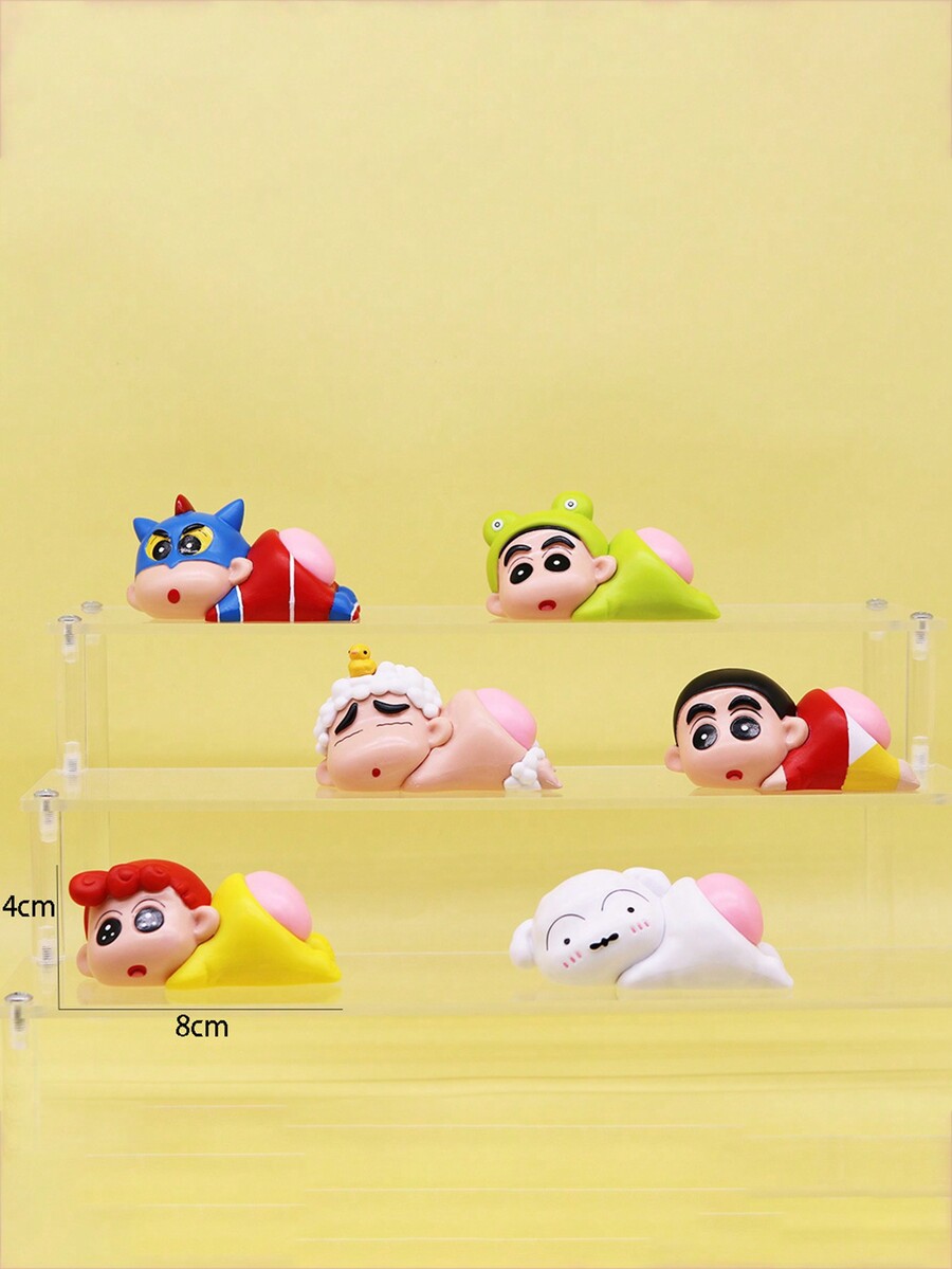 Miniso 1pc New Item Lay Down ShinChan Peripheral Action Figure Model