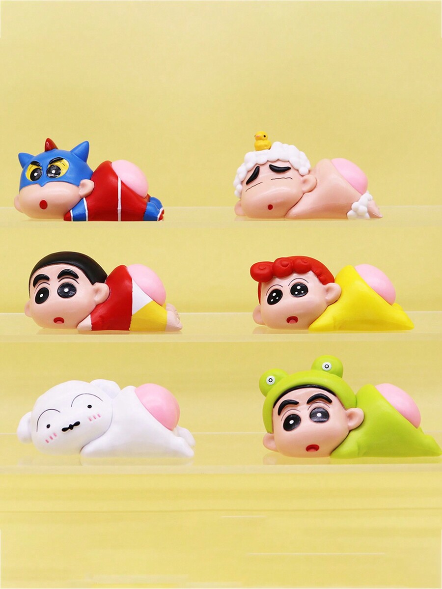 Miniso 1pc New Item Lay Down ShinChan Peripheral Action Figure Model