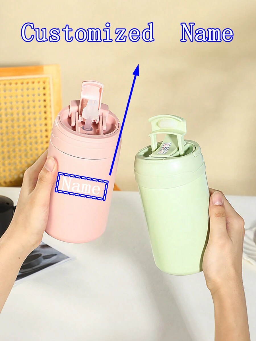 1 chiếc cốc đựng cà phê bằng thép không gỉ di động có tên tùy chỉnh, cốc cách nhiệt chân không, 500ml/16,90oz - nhiều màu - Xem 1