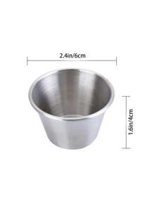2pcs/4pcs/6pcs Set Steak/Salad/Tomato Sauce/Mexican Pancake Dipping Sauce Cups, Kitchen, Christmas,School Supplies - Silver - View 3
