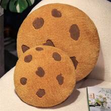 Cookie Pillow Chocolate Chip, Chocolate Chip Cookie Pillow, Food Shaped Pillow Round Soft, For Floor Couch Sofa Cushion Bedroom Decor Gift