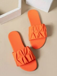 Summer 2024 New Flat Toe Women's Plus Size Casual Sandals, Fashion Slippers For Dress, Comfortable Flat Shoes