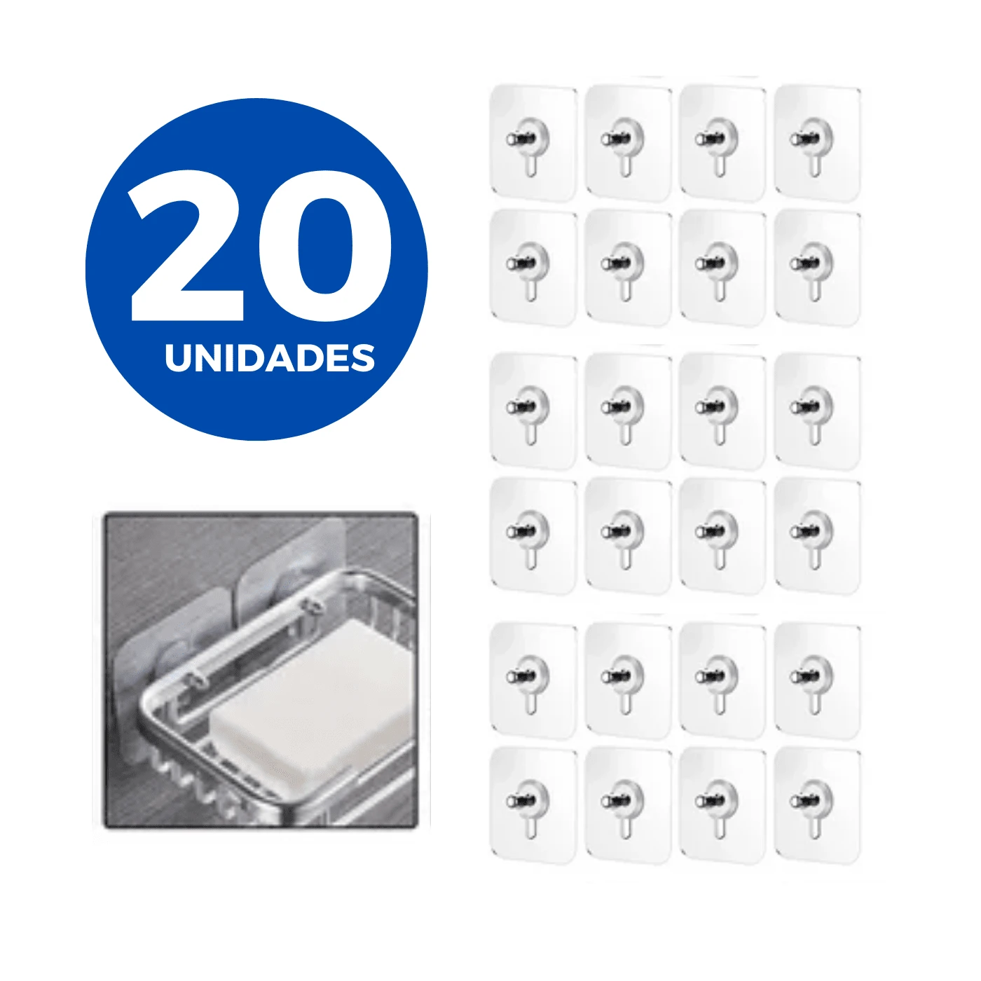 20 PCS Multipurpose Adhesive Wall Hook Screw For Hanging Pictures Kitchen Utensils Bathrooms No Need To Drill Holes - trắng - Xem 1