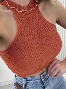 KNITTING REGULATED SEXY JEWELLERY FASHION WOMEN'S - Rust Brown - View 1