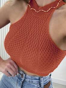 KNITTING REGULATED SEXY JEWELLERY FASHION WOMEN'S - Rust Brown - View 2
