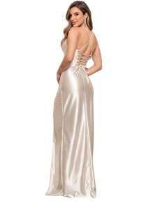 Corset Dress With Braided Back - trắng - Xem 4