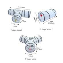 1只白色貓隧道寵物用品,經過遊戲隧道可折疊貓隧道貓玩具 - 白色 - 查看 2