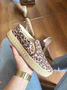 Leopard Animal Print Sneakers Leopard Slippers Women's Yacht Sneakers Casual Fashion Promotional Price Black Sneakers Easy To Put On Comfortable Just By Slipping On Your Foot Sneakers Without Laces - 芥末黃 - 查看 4