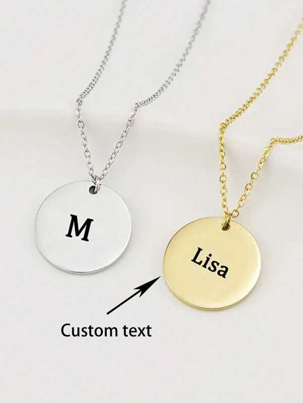 Extraordinary Name Necklace, Made Of Stainless Steel Material, With Personalized Lettering, Round Pendant, Couple Jewelry, Men's Collar, Best Gift