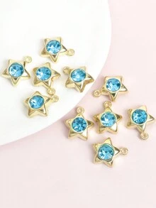 10 chiếc vòng cổ hợp kim hình ngôi sao năm cánh đính đá nhiều màu sắc ngọt ngào và mát mẻ, vòng cổ vòng tay hoa tai phụ kiện tóc trâm cài điện thoại, mặt dây chuyền hợp kim hình ngôi sao năm cánh tự làm, phụ kiện trang sức đa năng và dễ sử dụng - Quà tặng hoàn hảo cho người yêu và bạn bè - ngôi sao năm cánh - Xem 11