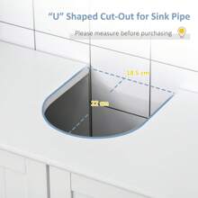 Kleankin 60x60cm Under-Sink Storage Cabinet W/ Adjustable Shelf Handles Drain Hole Bathroom Cabinet Space Saver Organizer White - 白色 - 查看 4
