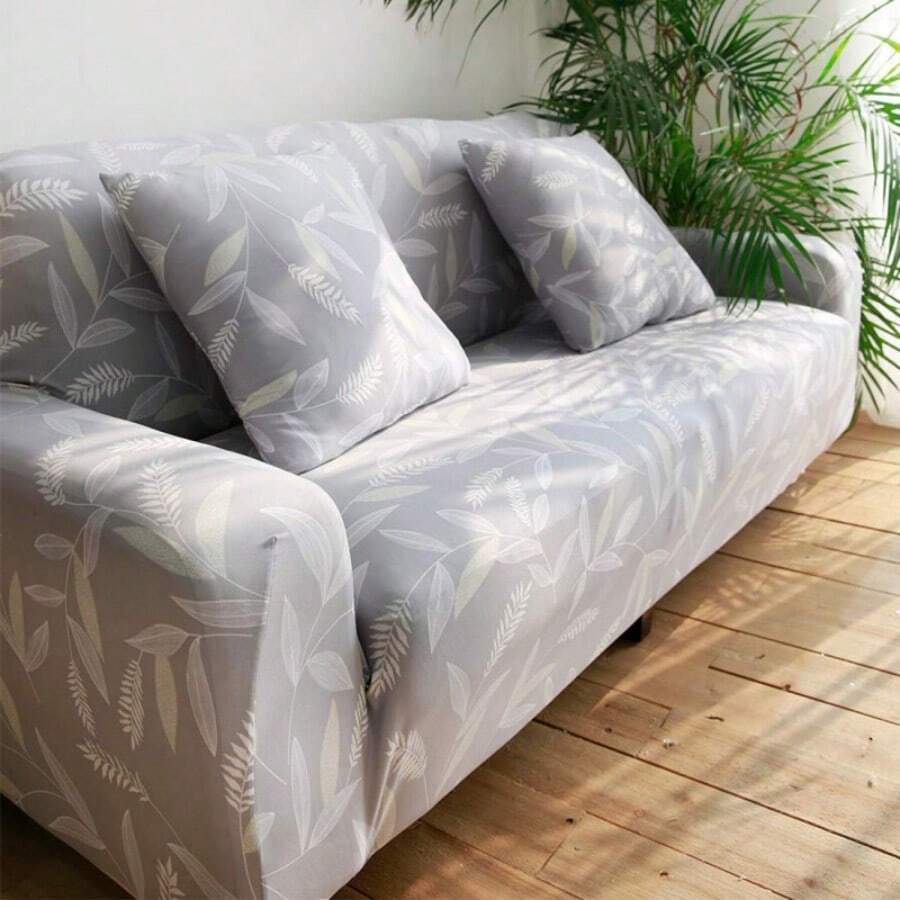 1 Piece Modern Print/Solid Color Stretch Sofa Seat Cover,  Modern Style Non-Slip Sofa Cover, Living Room L-Shaped Sofa Or 1/2/3/4 Seat Sofa Protector, Universal For All Seasons, Furniture Protector, Suitable For Bedroom And Living Room, Home Decoration - Bóng lá tre - Xem 1