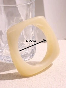 1pc New Resin Geometric Square Bracelet, Irregular Exaggerated Vintage Wide Stackable Bangle Bracelet, Women Jewelry Gift