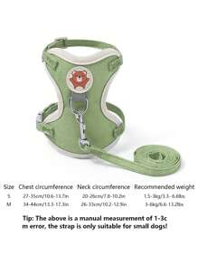 1 pieza Arnés para mascotas estilo chaleco con correa de tracción para gato, correa antiescape para perro pequeño