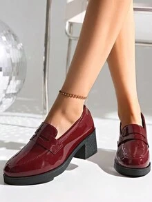 2024新款秋季红色面包高跟鞋高跟软底性感时尚简约单鞋女 - 紅色 - 查看 5