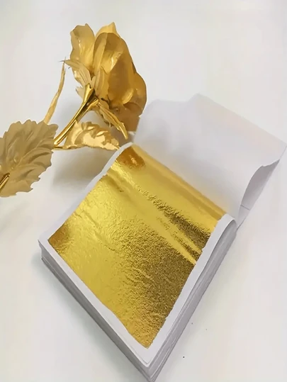 100 pezzi Carta artigianale con foglia d'oro di grande valore, per bricolage, album di ritagli, decorazione per la casa, di ritorno a scuola, forniture scolastiche
