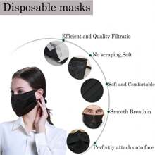 20 Peças Máscaras Faciais Descartáveis Não Tecidas Planas, Respiráveis e Confortáveis, Segurança com Alça para a Orelha, Adequadas para Viagens ao Ar Livre, Reuniões e Escritório
