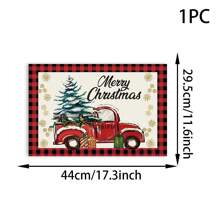 1/4/6 miếng lót đĩa chủ đề Giáng sinh, xe tải đỏ kẻ caro đen & người đàn ông bánh gừng chủ đề Giáng sinh vui vẻ, thích hợp để trang trí tiệc Giáng sinh, trang trí tiệc Giáng sinh, trang trí bàn ăn - Nhiều màu - Xem 15