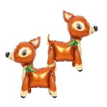 2 Peças Balões de Alumínio em Forma de Rena Estéreo 4D, Decoração de Natal