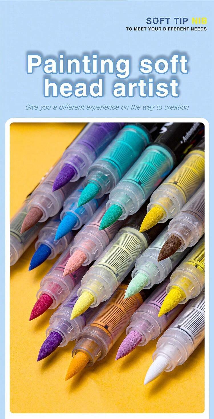 12colors/Set Acrylic Paint Pens Pencils Brushes Markers Set, No Need To