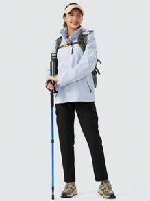 ZUTY Damen Wanderhosen mit Cargo-Taschen, schnelltrocknend für Reisen, Camping, Arbeit mit Reißverschlusstaschen