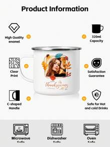 1pc, Personalized 11oz Enamel Coffee Mug, Thank You Custom Ceramic Mug, Summer And Winter Wine Set, Birthday Gift, Holiday Gift, Thanksgiving Gift, Christmas Gift - Multicolor - View 8