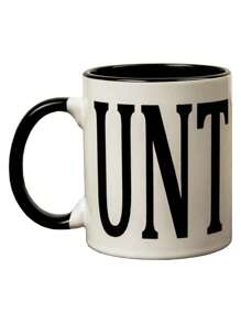 1PC Letters UNT Coffee Cup Breakfast Cup Minimalist Milk Cup Couple Cup - Black and White - View 4