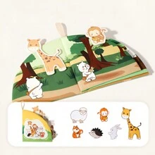 1pc Tear-Resistant Cloth Book For Kids, Infant Toy With Matching Pictures And Reusable Stickers, Educational And Cognitive Fabric Material For Washing And Biting