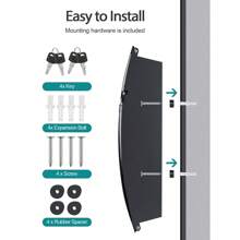 Letter Box With Viewing Windows, Post Box Wall Mounted Lockable, Weatherproof Post Box With 4 Keys Sleek Curvy Modern Letterbox For Keep Your Mail - Black - View 7