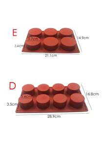 1pc/2pcs/3pcs Round Cylinder Pastry Mold, Chocolate Cookie Mold For Sandwich Cookies Muffin Cupcake Brownie Cake Pudding 6 Cavity Baking Tools