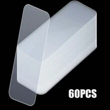 30/60/120 Pces Fita Dupla Face Acrílica Nano Impermeável Traceless Fita Adesiva Clara Para Colagem De Parede Doméstica, 5x1.8cm