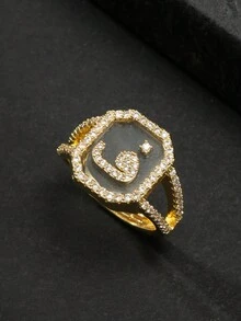 1 Chiếc Nhẫn Chữ Cái Ả Rập Dành Cho Nam Doanh Nhân Phù Hợp Để Đi Làm Việc - Nhiều màu - Xem 32