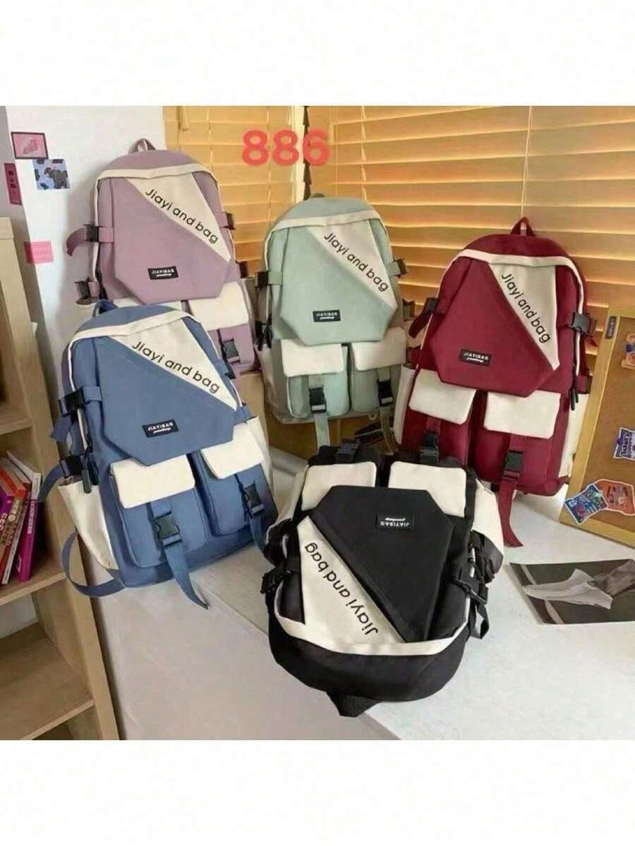 Large Capacity School Backpack For Women Students Waterproof Nylon - Nhiều màu - Xem 1