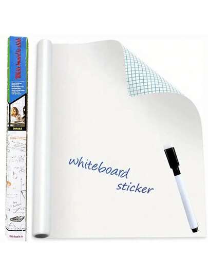 1 Roll Of Blackboard Stickers/Whiteboard Stickers (45*200cm/Free 5 Pieces Of Chalk/Whiteboard Markers) Can Be Affixed To Wall Stickers, Whiteboard Stickers, Graffiti Wall Stickers, Self-Adhesive Whiteboard Stickers, Door Advertising Stickers, Office Classroom Whiteboard Stickers, Bulletin Board Back To School