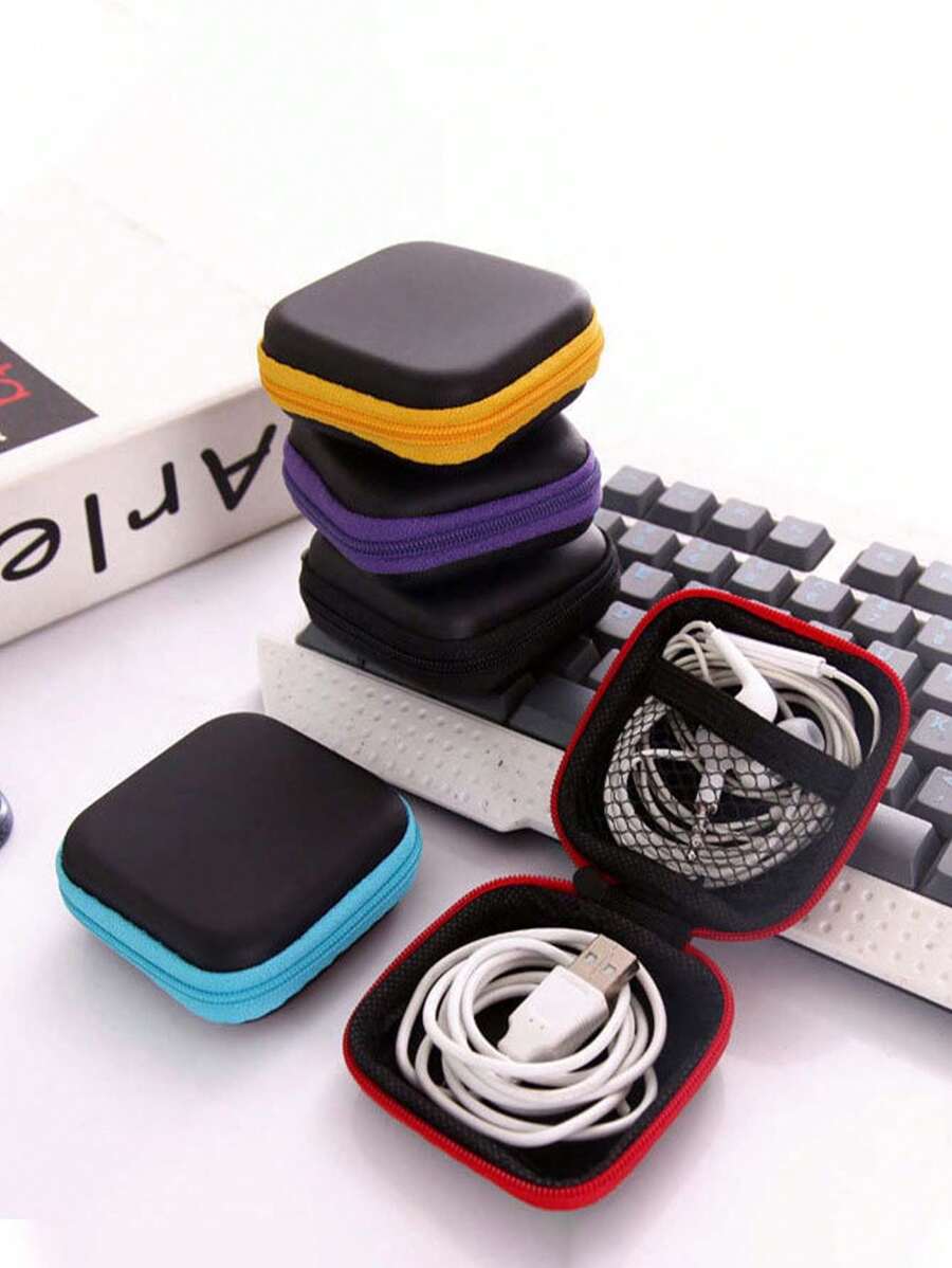 收纳盒/收纳袋 便携式数据线 旅行电子产品收纳包 便携式耳机盒 多色可选 适用于手机数据线和耳机线 商务旅行 学校 学院 办公室 学校用品 学校配件 返校 大学生收纳包 旅行必备品 返校