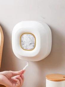 1 pieza Dispensador de película plástica montado en la pared sin taladrar, caja de almacenamiento para envoltura desechable de alimentos, caja antipolvo, decoración del hogar, regalos de Navidad, regalos para el hogar, decoración de la habitación