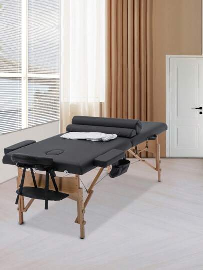 Massage Table Portable Massage Tables Spa Bed Table 84 Inch Long, 2 Folding Height Adjustable Salon Bed W/Sheet Cradle Bolsters Hanger Facial Bed Tattoo Bed