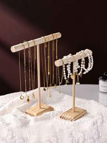 1 pièce Porte-bracelet/présentoir à bijoux en bois, bracelet en bois, chouchou, bijoux, montre, support de rangement et de présentation de bracelet. Rentrée scolaire