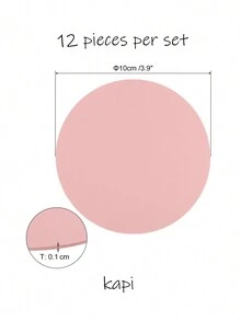 高级纳帕纹理 PVC 皮革，圆形仿皮杯垫 4 英寸，12 件防滑可洗杯垫，用于咖啡桌面保护，饮料杯垫适合家庭办公室酒吧装饰（厚度 1 毫米） - 彩色 - 查看 6