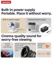 Lenovo 100P Smart Projector Ultra HD 1080P Bedroom Living Room Home Theatre Auto Correction