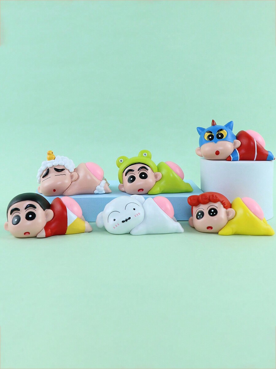 Miniso 1pc New Item Lay Down ShinChan Peripheral Action Figure Model