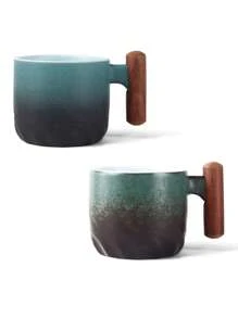 1 pièce / 2 pièces / 4 pièces Tasse à café italienne en céramique avec manche en bois, tasse à thé avec manche en santal, infuseur à thé et couvercle, tasse à thé en céramique avec manche en bois japonais, petite tasse à café en porcelaine avec dégradé de glaçure, petite tasse à thé de type Kung Fu en céramique. Coffret cadeau adapté pour le thé de l'après-midi, tasse à expresso italienne, mini tasse à café japonaise simple - Multicolore - Voir 19