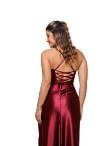 Corset Dress With Braided Back - Gỗ đỏ - Xem 7