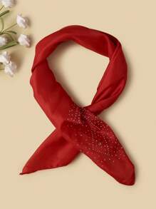 New Bling Rhinestone Multi-Color Fashionable Women Square Scarf Head Kerchief Small Thin Scarf - Multicolor - View 20