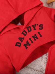 3 件套女婴卡其色休闲运动衫、吊带和长裤，适合秋冬季 - 紅色 - 查看 7